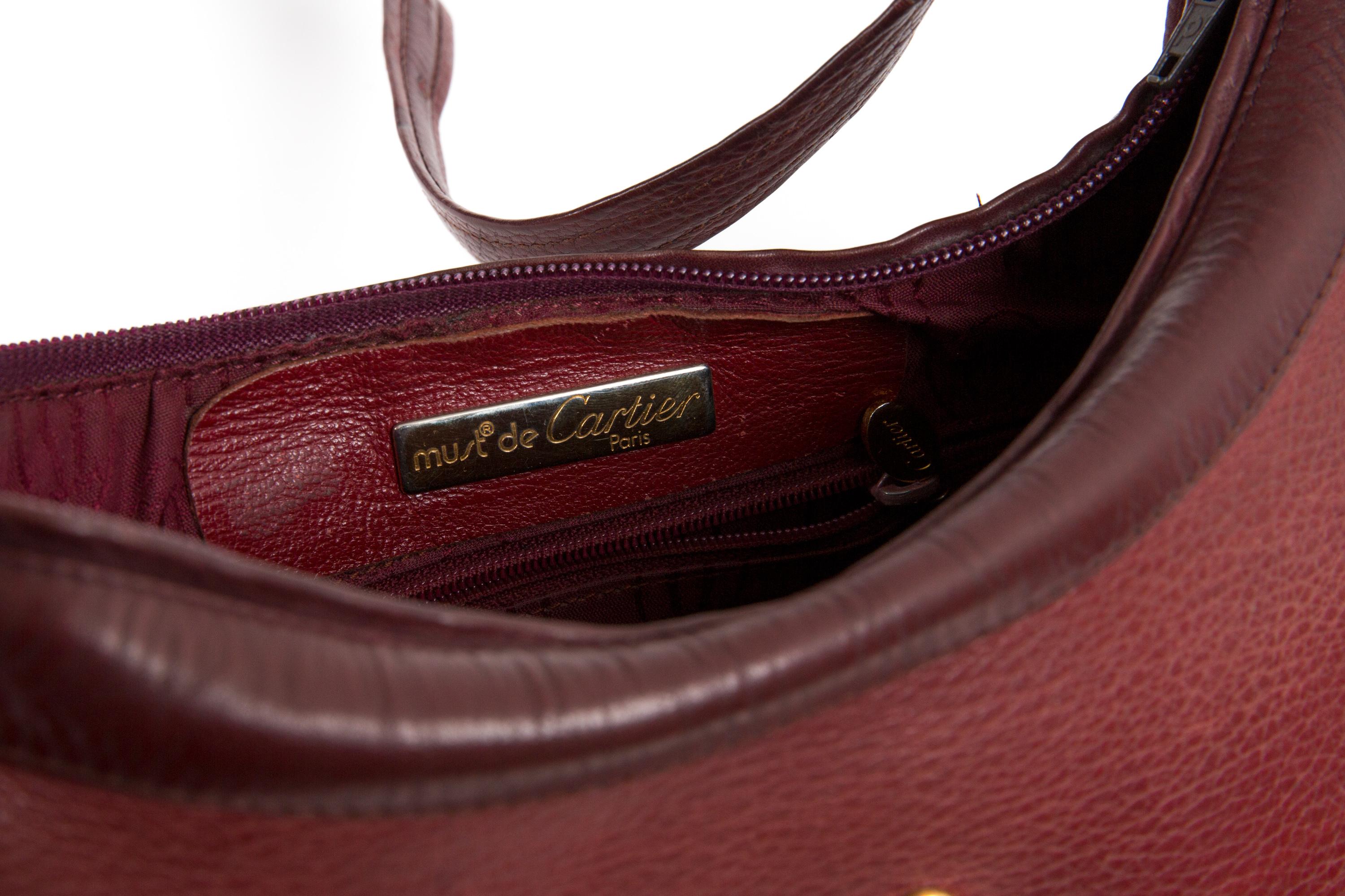Women's Cartier Bordeaux Leather Crossbody Bag For Sale