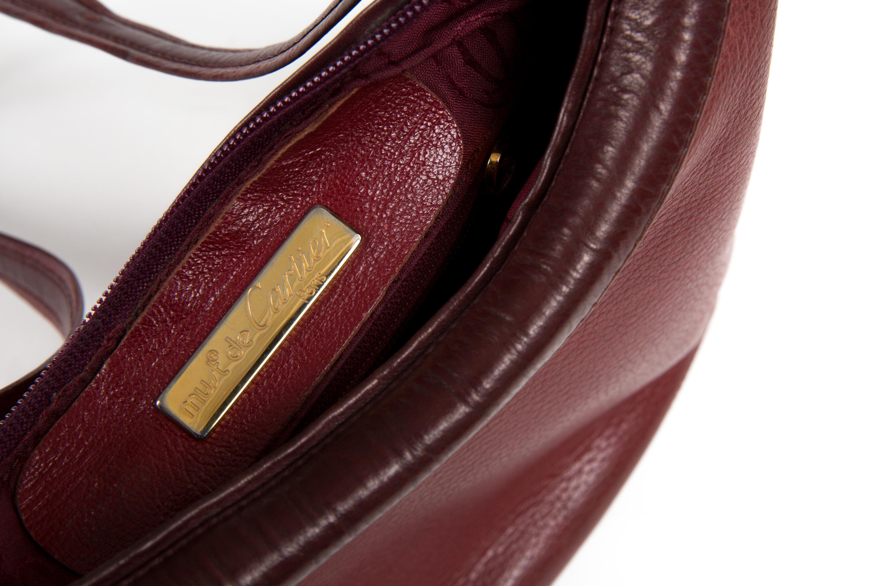 Cartier Bordeaux Leather Crossbody Bag For Sale 1