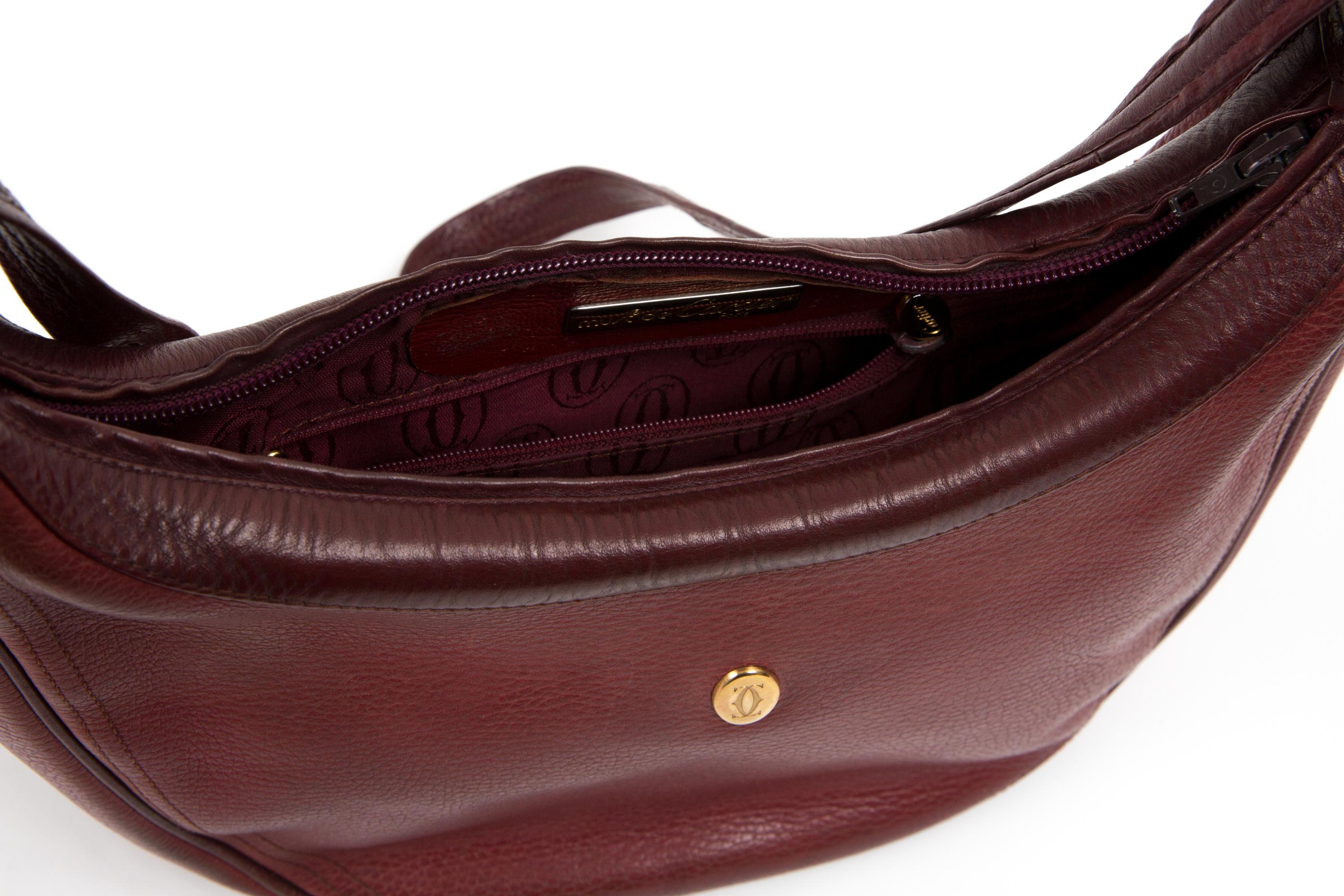 Cartier Bordeaux Leather Crossbody Bag For Sale 2