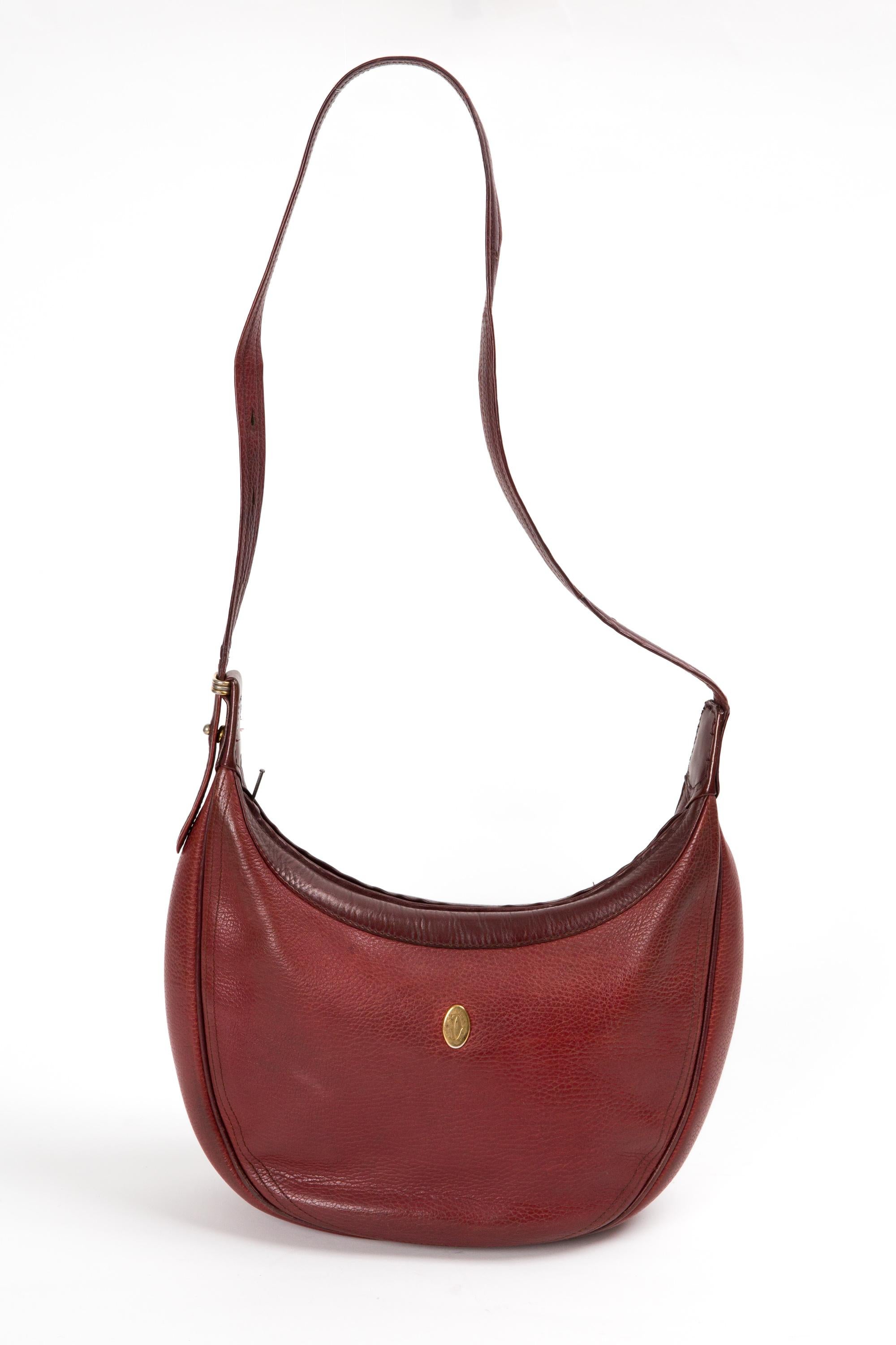 Cartier Bordeaux Leather Crossbody Bag For Sale 3