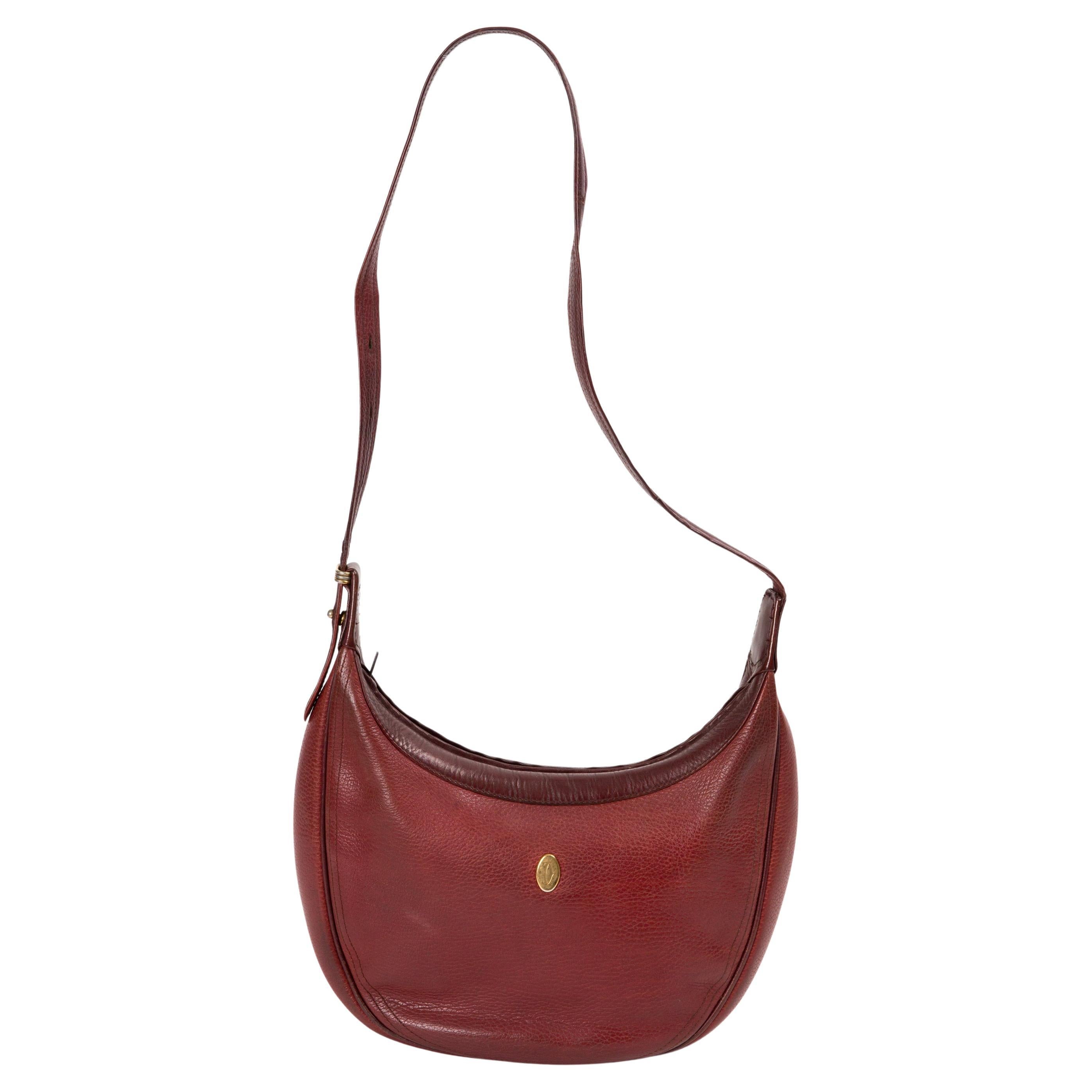 Cartier Bordeaux Leather Crossbody Bag