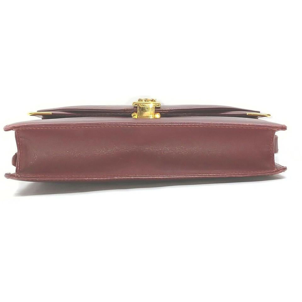Cartier Bordeaux Leather Crossbody Flap Bag 863243 7
