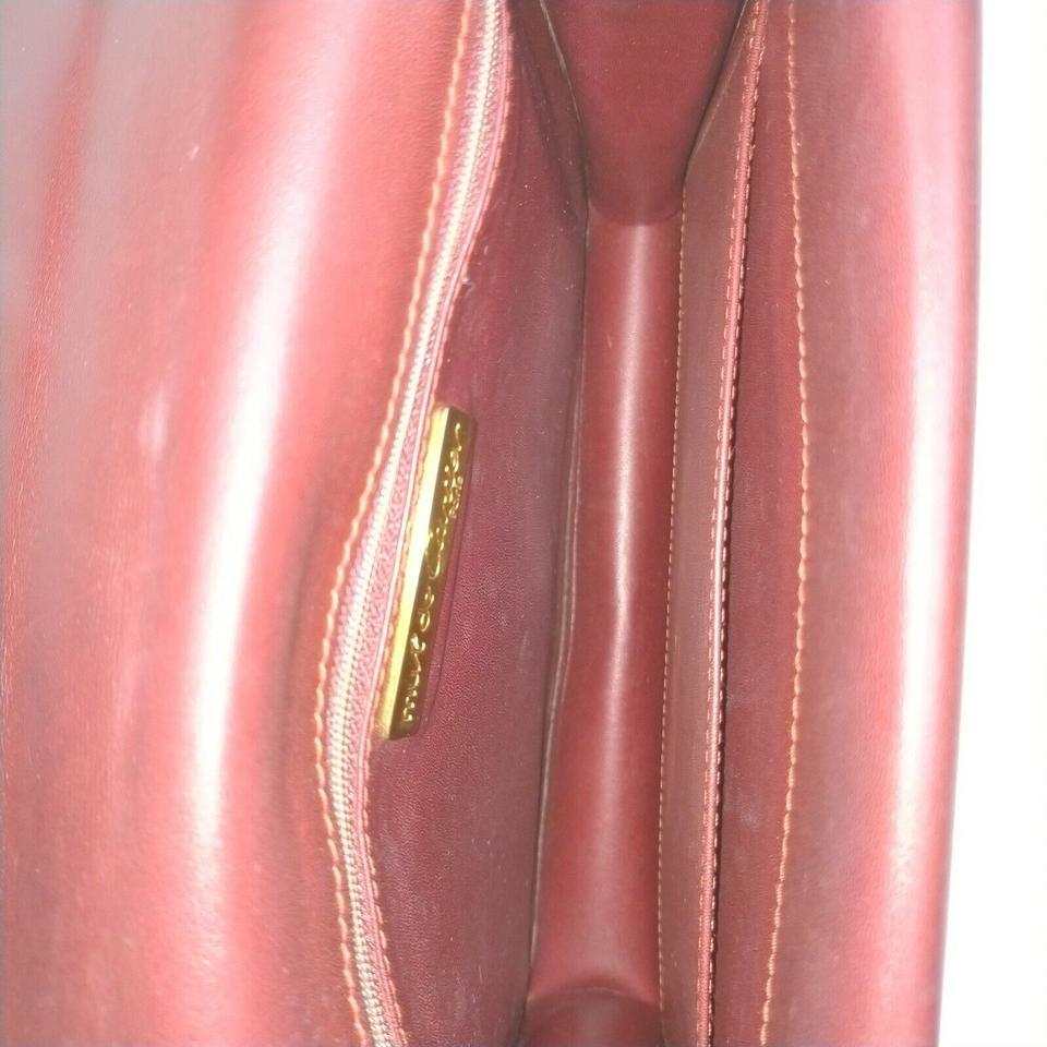 Brown Cartier Bordeaux Leather Crossbody Flap Bag 863243