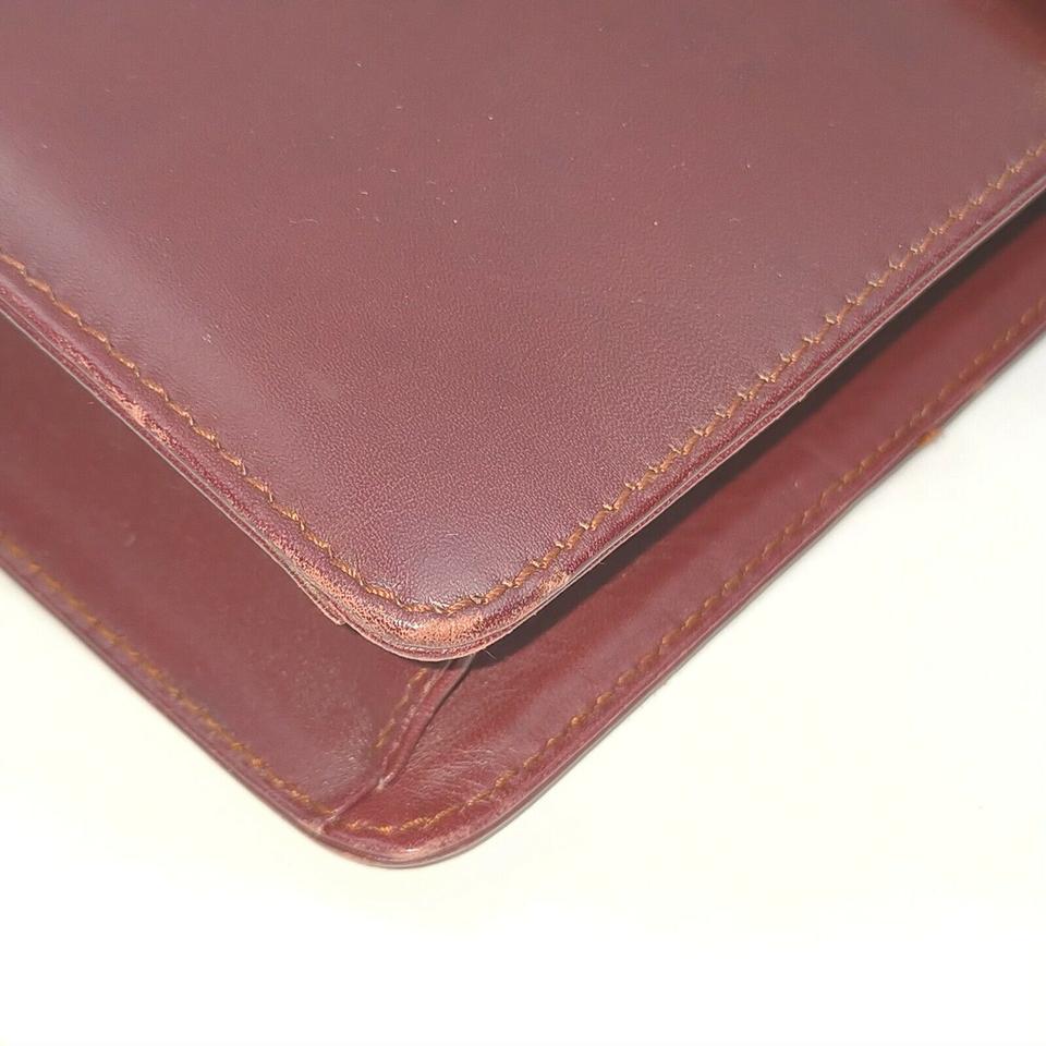 Cartier Bordeaux Leather Crossbody Flap Bag 863243 4
