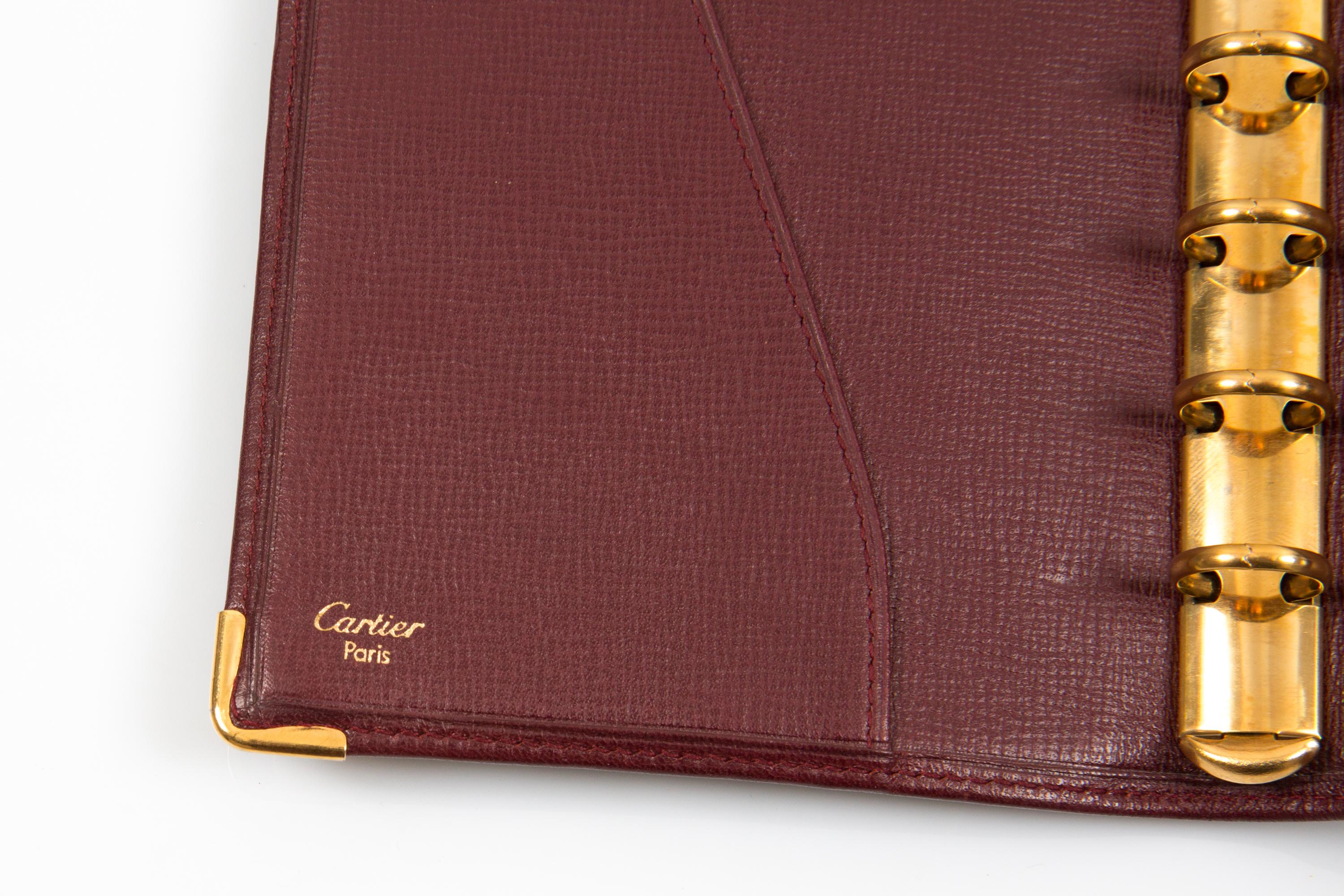 Cartier Copertina in pelle Bordeaux in vendita 2