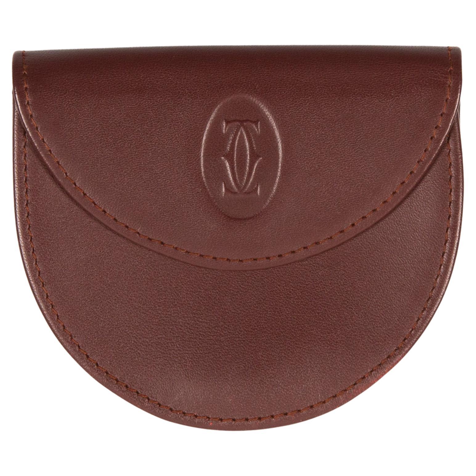 Cartier Portamonete Mezzaluna in pelle Bordeaux