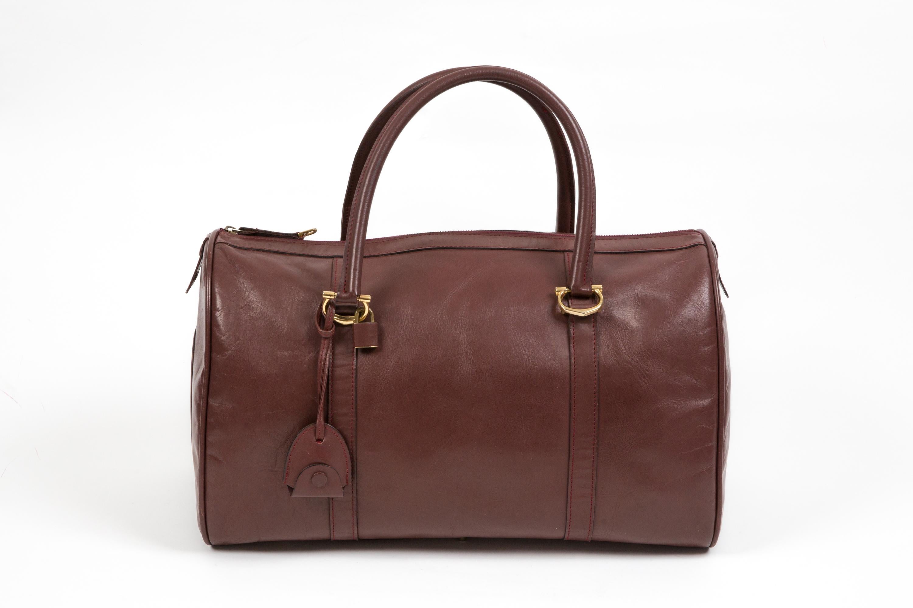 Cartier Bordeaux Leather Large Week End Bag 7