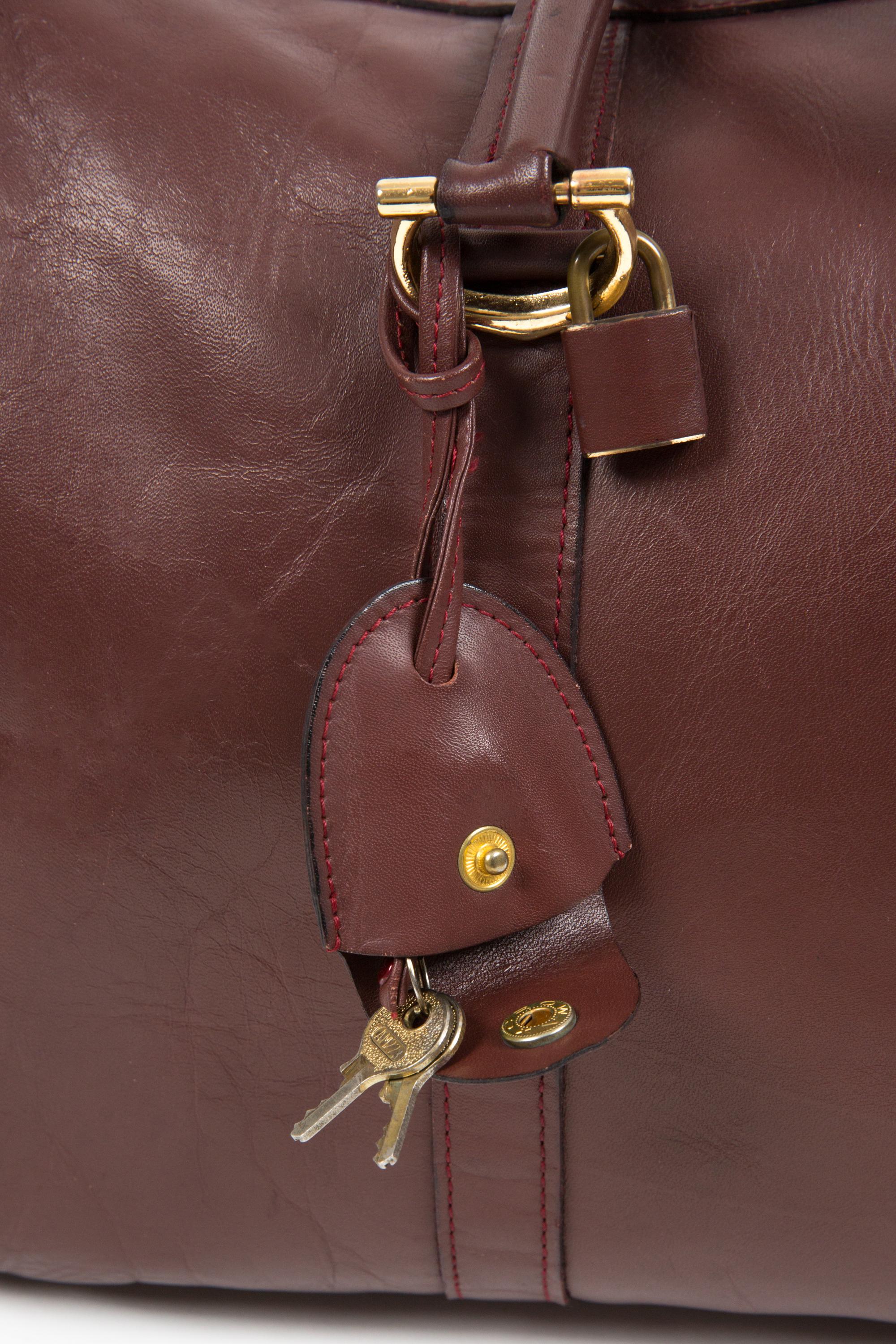 Cartier Bordeaux Leather Large Week End Bag 1