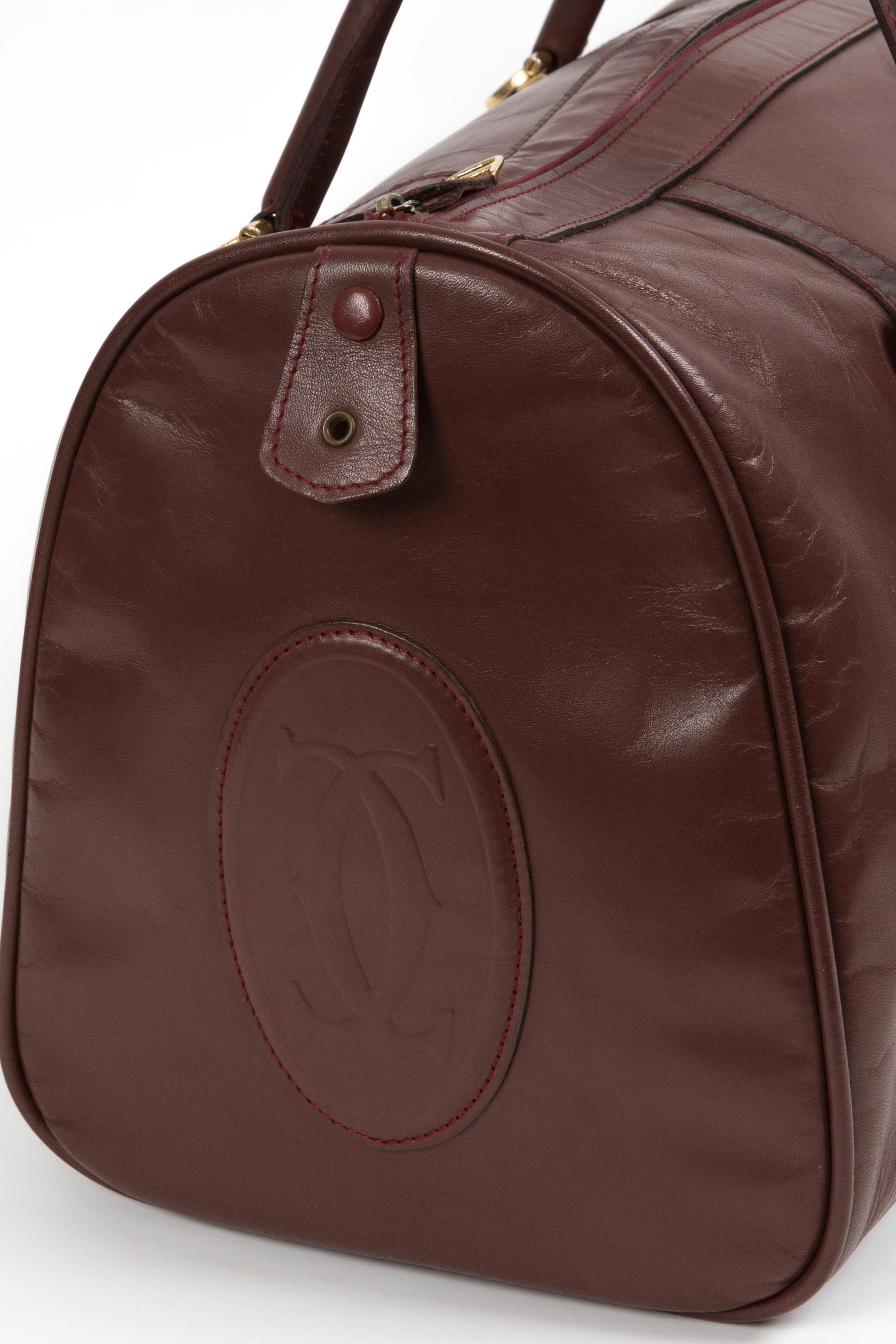 Cartier Bordeaux Leather Large Week End Bag 3