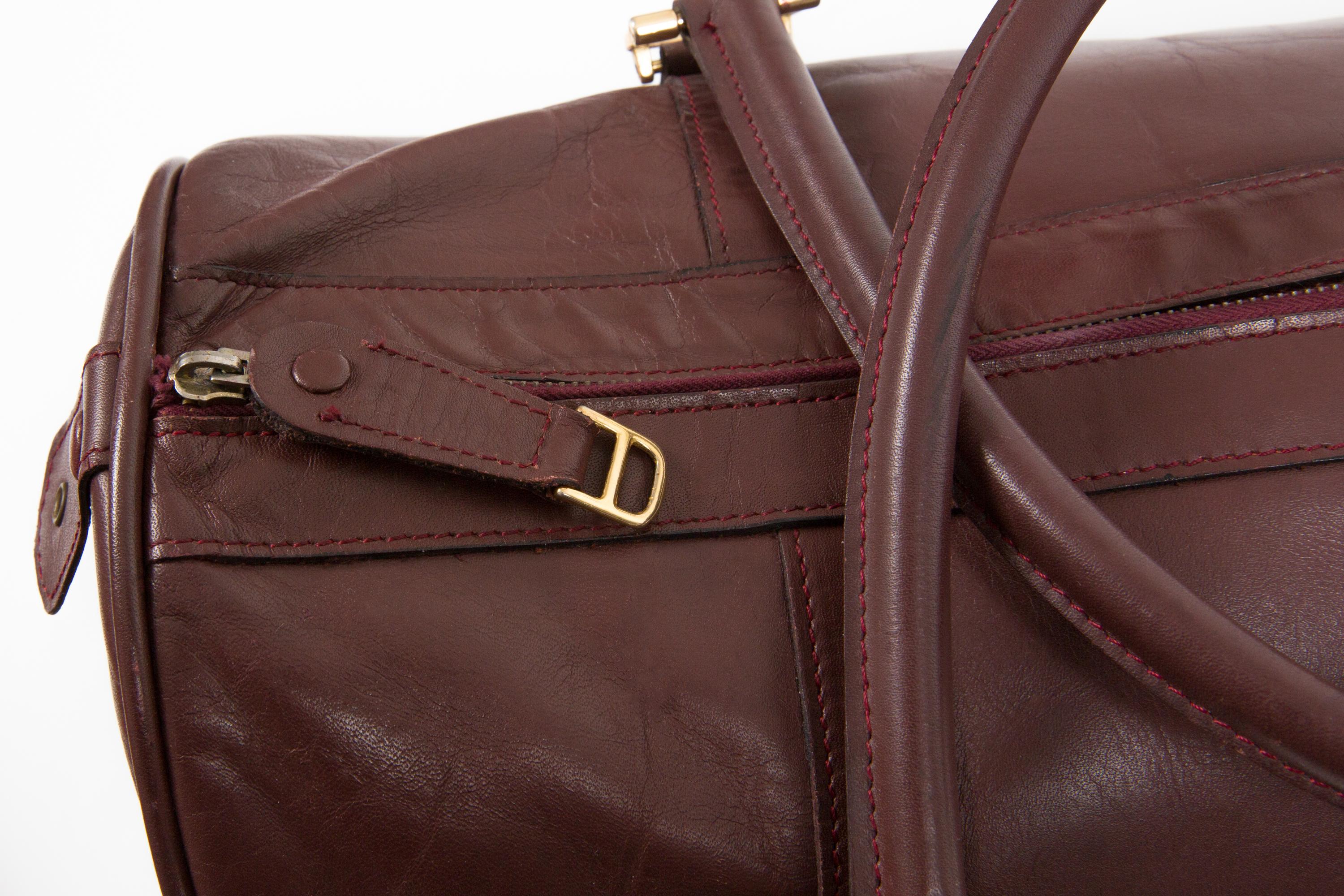 Cartier Bordeaux Leather Large Week End Bag 4
