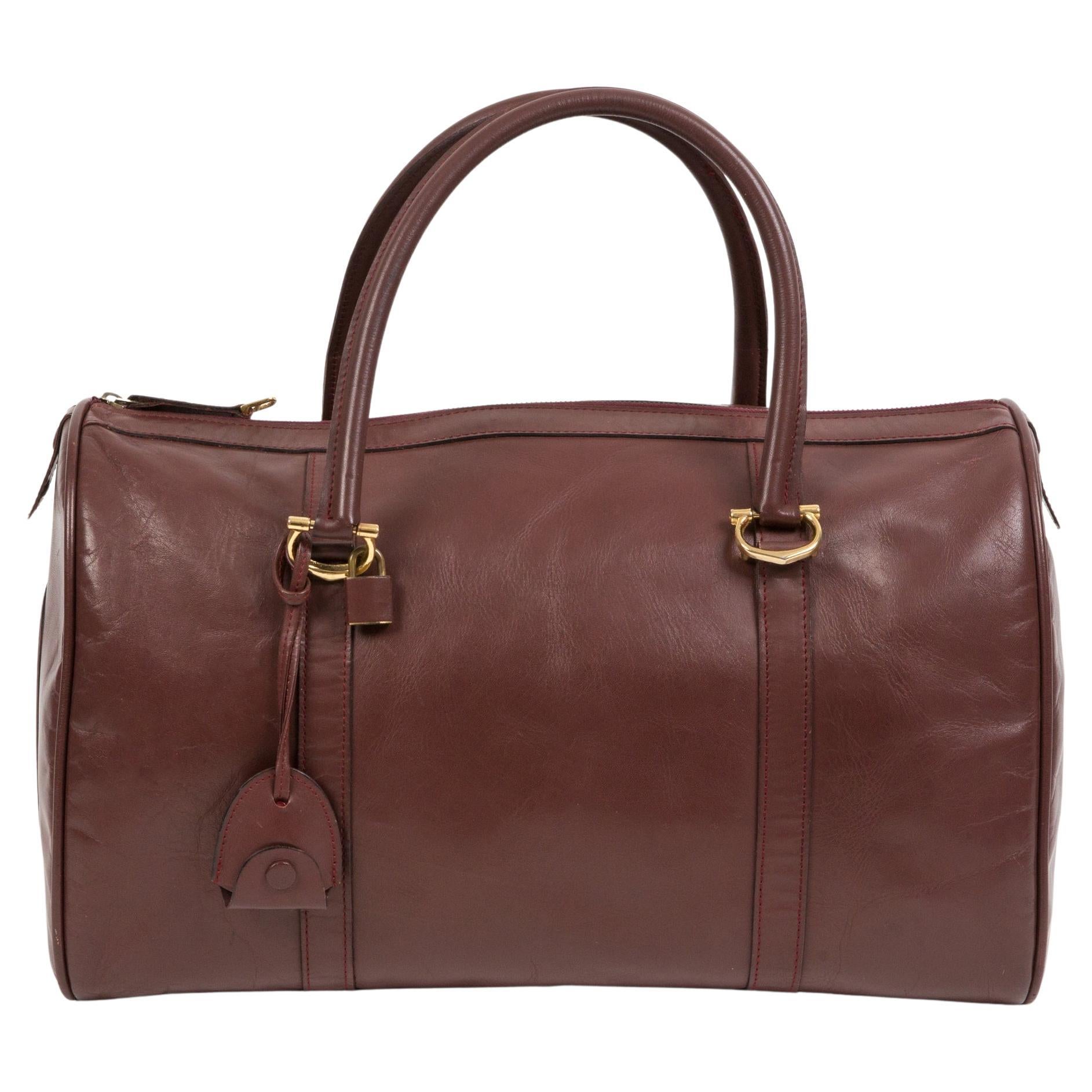 Cartier Bordeaux Leather Large Week End Bag