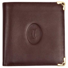 Cartier Portefeuille carré moyen en cuir bordeaux