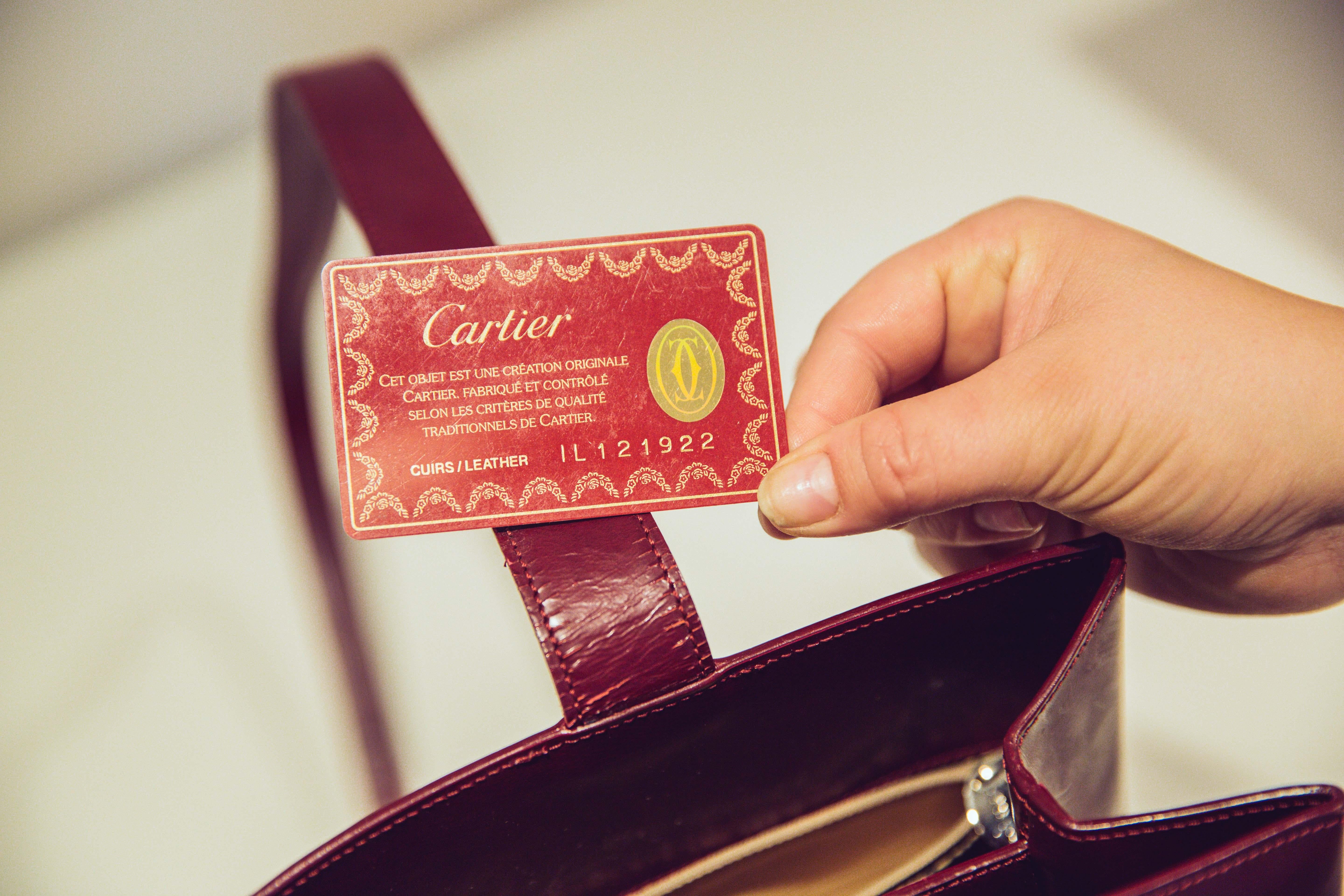 Cartier Bordeaux Leather Panthere Bucket Bag For Sale 3