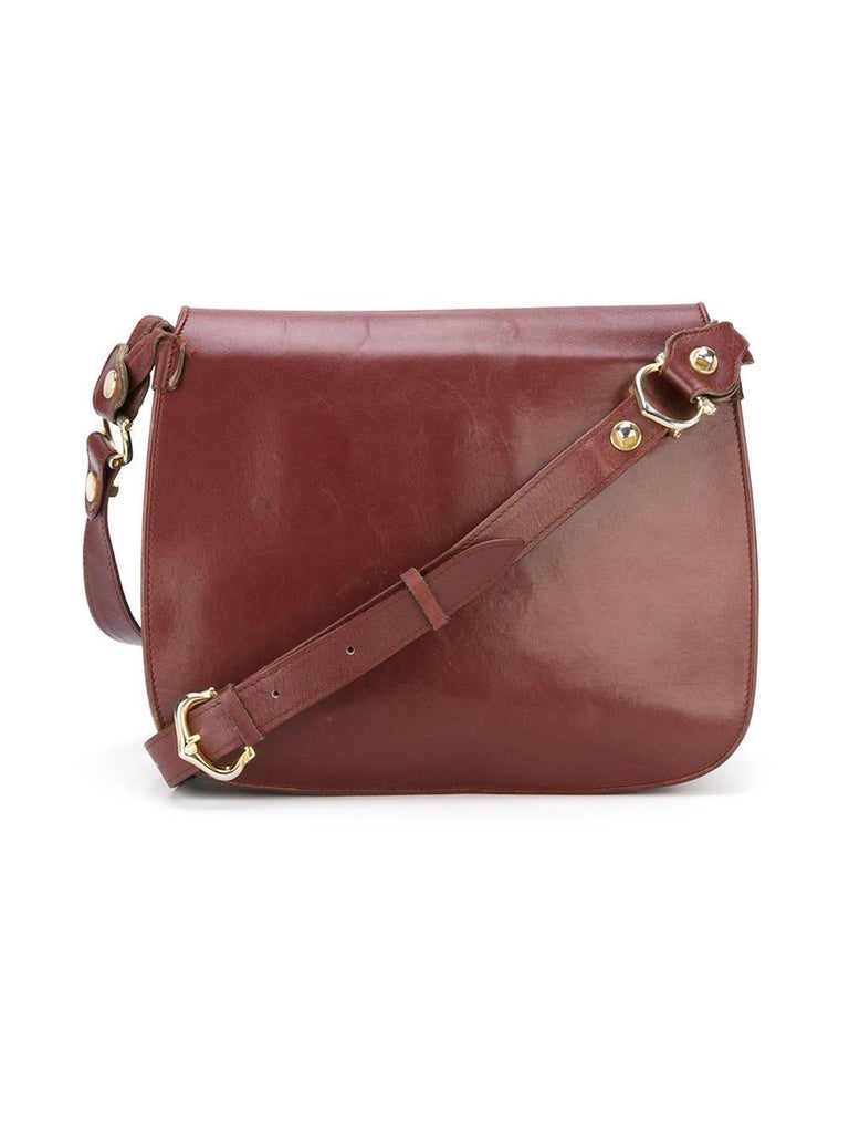 Cartier Bordeaux Leather Vintage Cross-body Bag, 1980s at 1stdibs