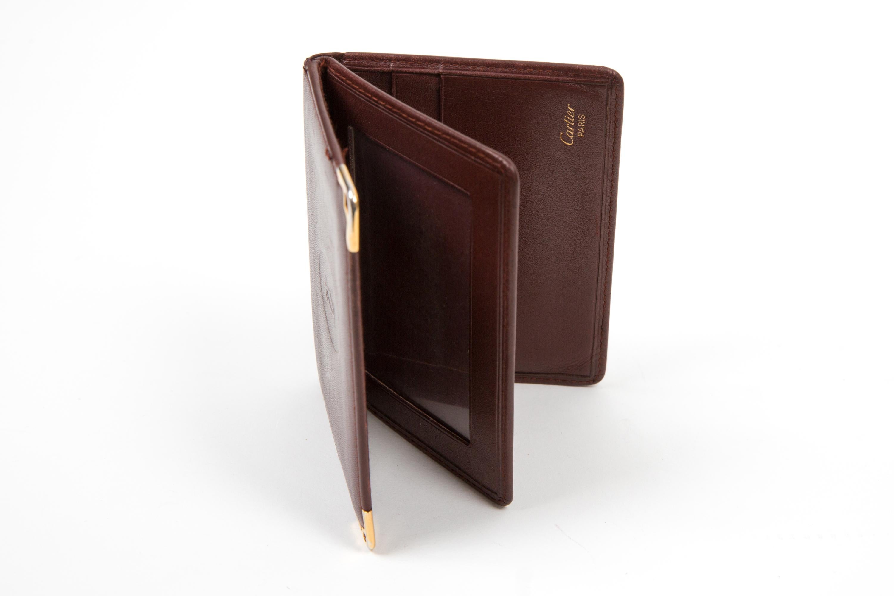 Cartier Bordeaux Leather Wallet For Sale 2