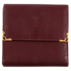 Cartera de piel burdeos Cartier