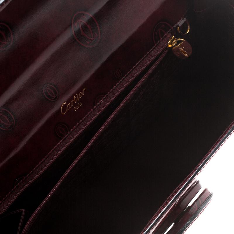 Cartier Bordeaux Patent Leather Happy Birthday Top Handle Bag 2