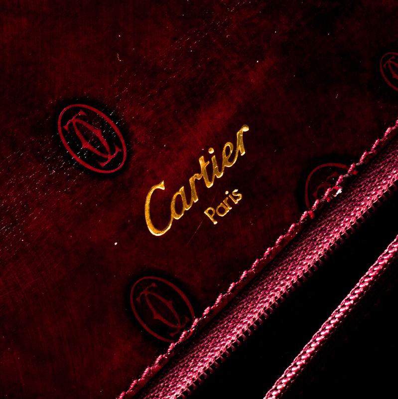 Women's Cartier Bordeaux Patent Leather Happy Birthday Top Handle Bag