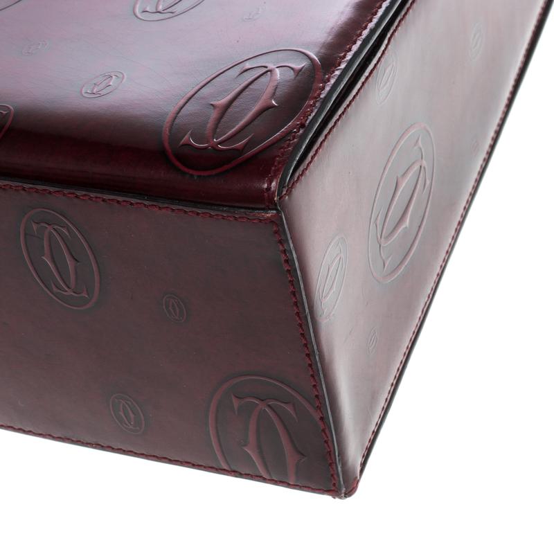 Cartier Bordeaux Patent Leather Happy Birthday Top Handle Bag 1