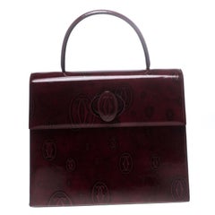Cartier Bordeaux Patent Leather Happy Birthday Top Handle Bag