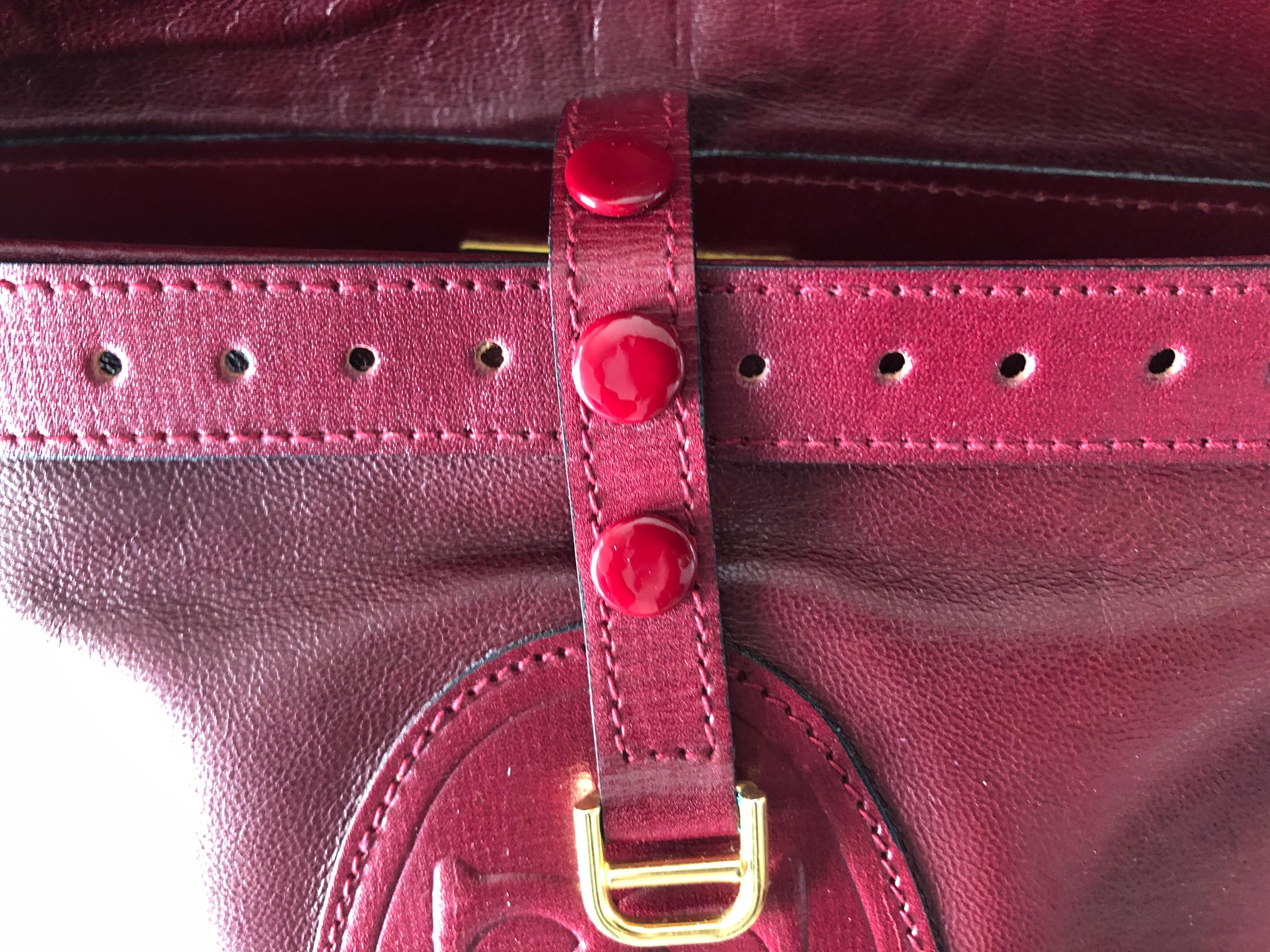 Cartier Bordeaux Shoulder Strap Suede Leather Pocketbook/Purse For Sale ...