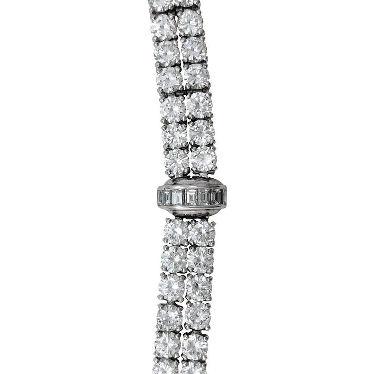 Brilliant Cut Cartier Bracelet Set with Diamonds on platinum. For Sale
