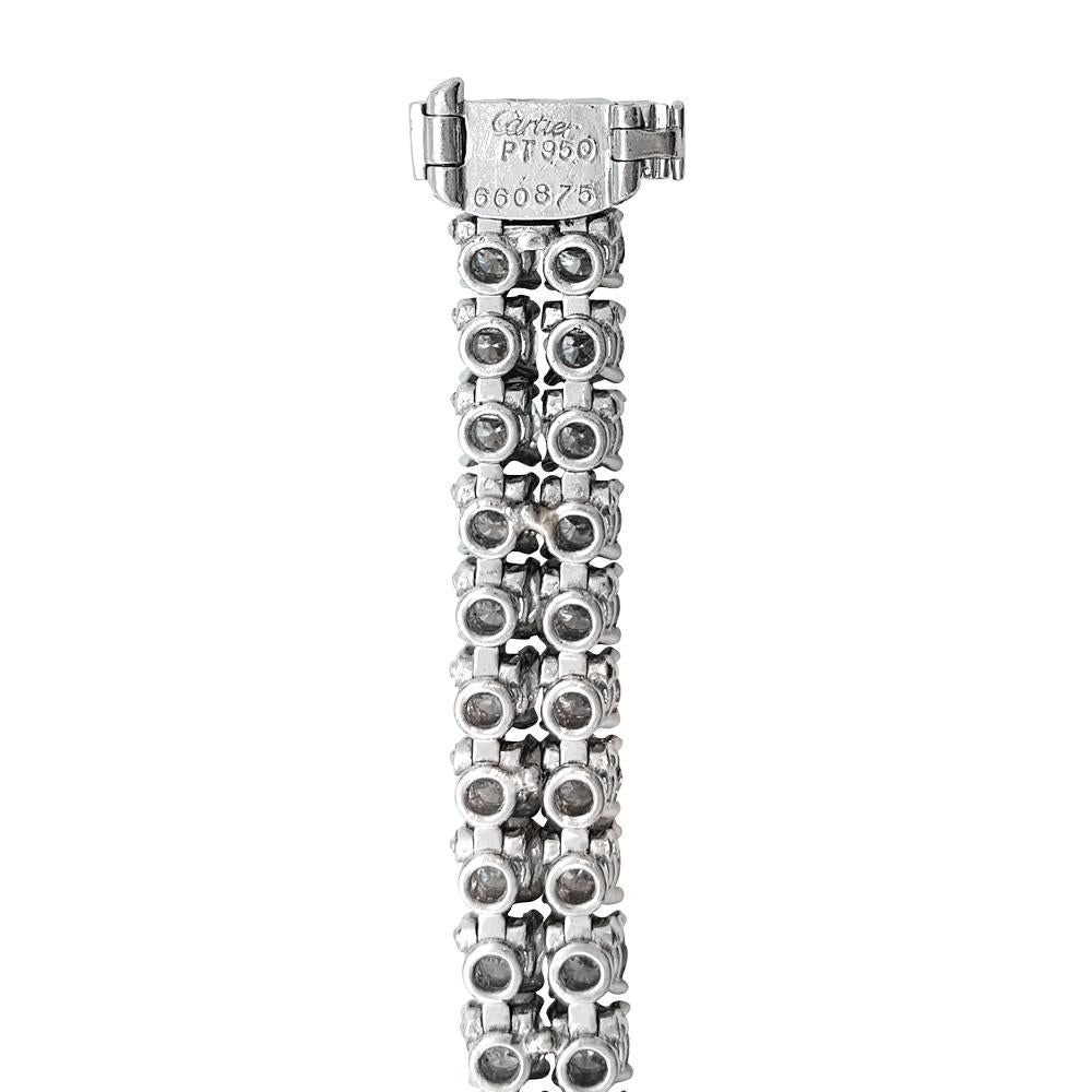 Contemporary Cartier Bracelet Set with Diamonds on platinum.