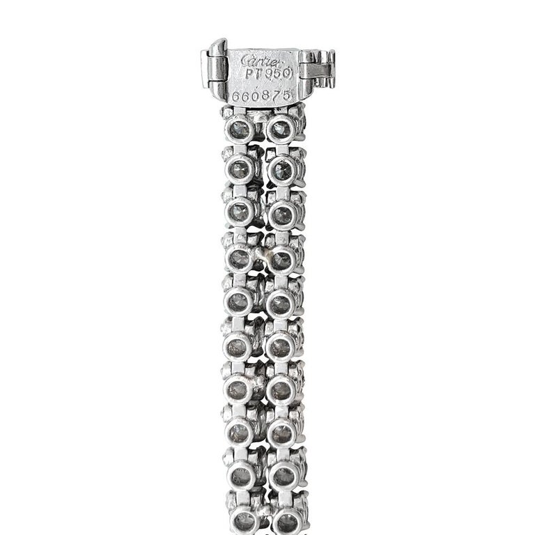 Women's or Men's Cartier Bracelet Set with Diamonds on platinum. For Sale