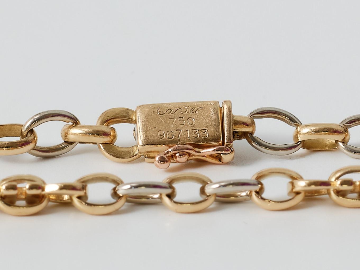 Women's or Men's Cartier bracelet two tone 18 karat - yellow and white gold.