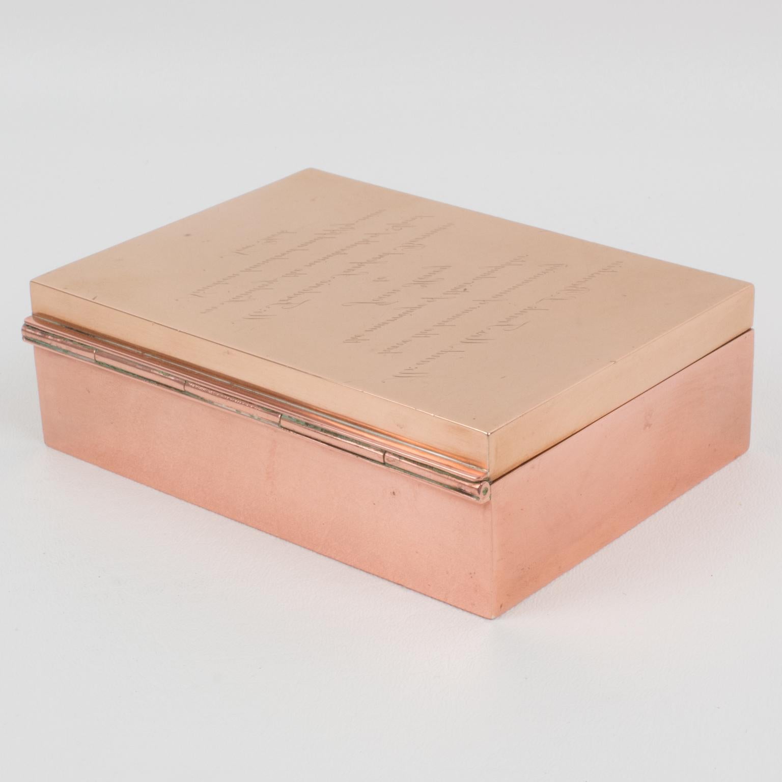 Enigma-Schachtel aus Messing und Kupfer von Cartier, 1959 (Moderne der Mitte des Jahrhunderts) im Angebot