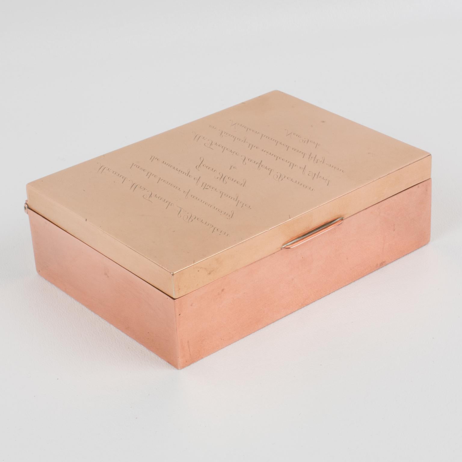 American Rare Maison Cartier Modernist Copper Enigma Box For Sale