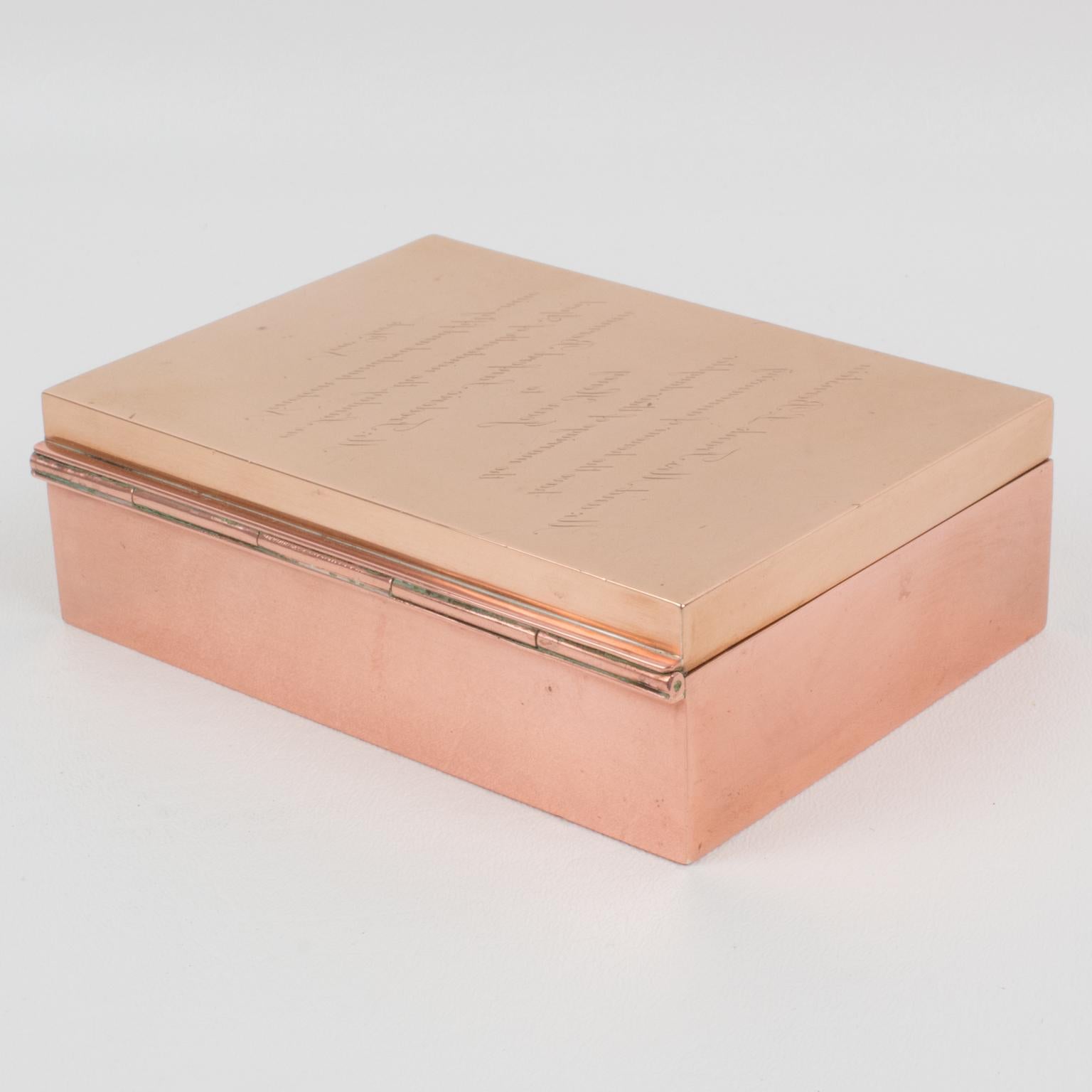Polished Rare Maison Cartier Modernist Copper Enigma Box For Sale