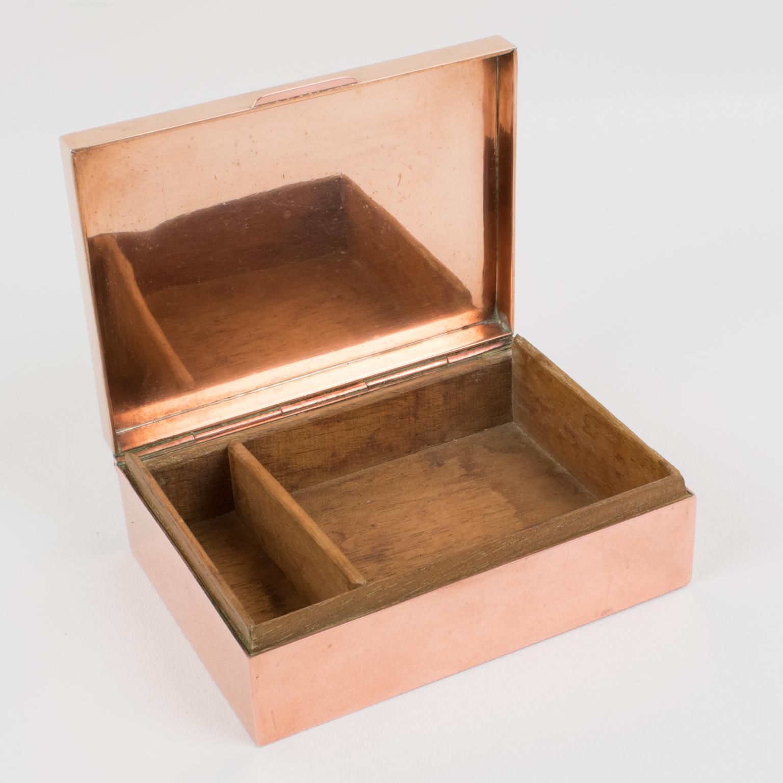Rare Maison Cartier Modernist Copper Enigma Box In Good Condition For Sale In Atlanta, GA