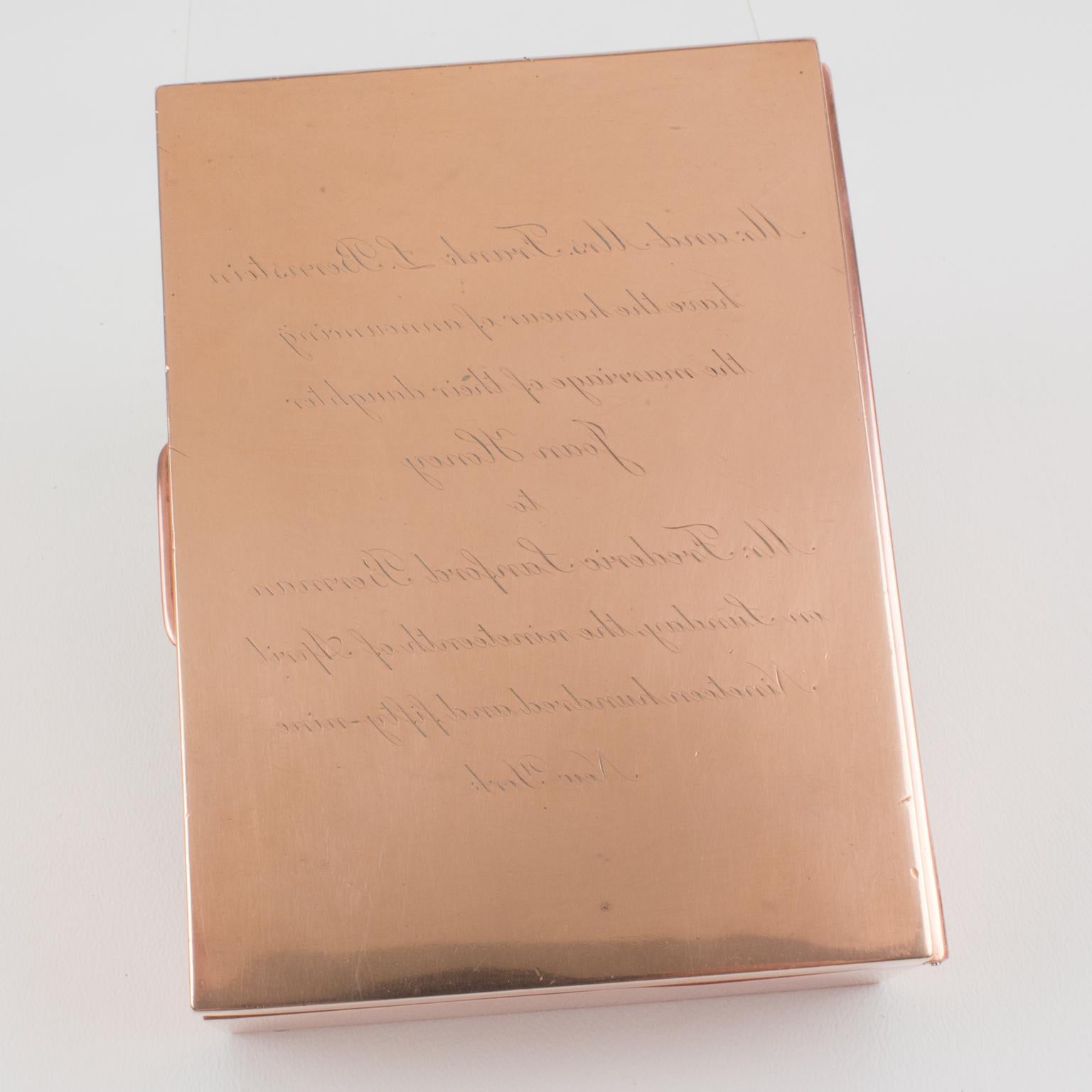 Enigma-Schachtel aus Messing und Kupfer von Cartier, 1959 (Mitte des 20. Jahrhunderts) im Angebot