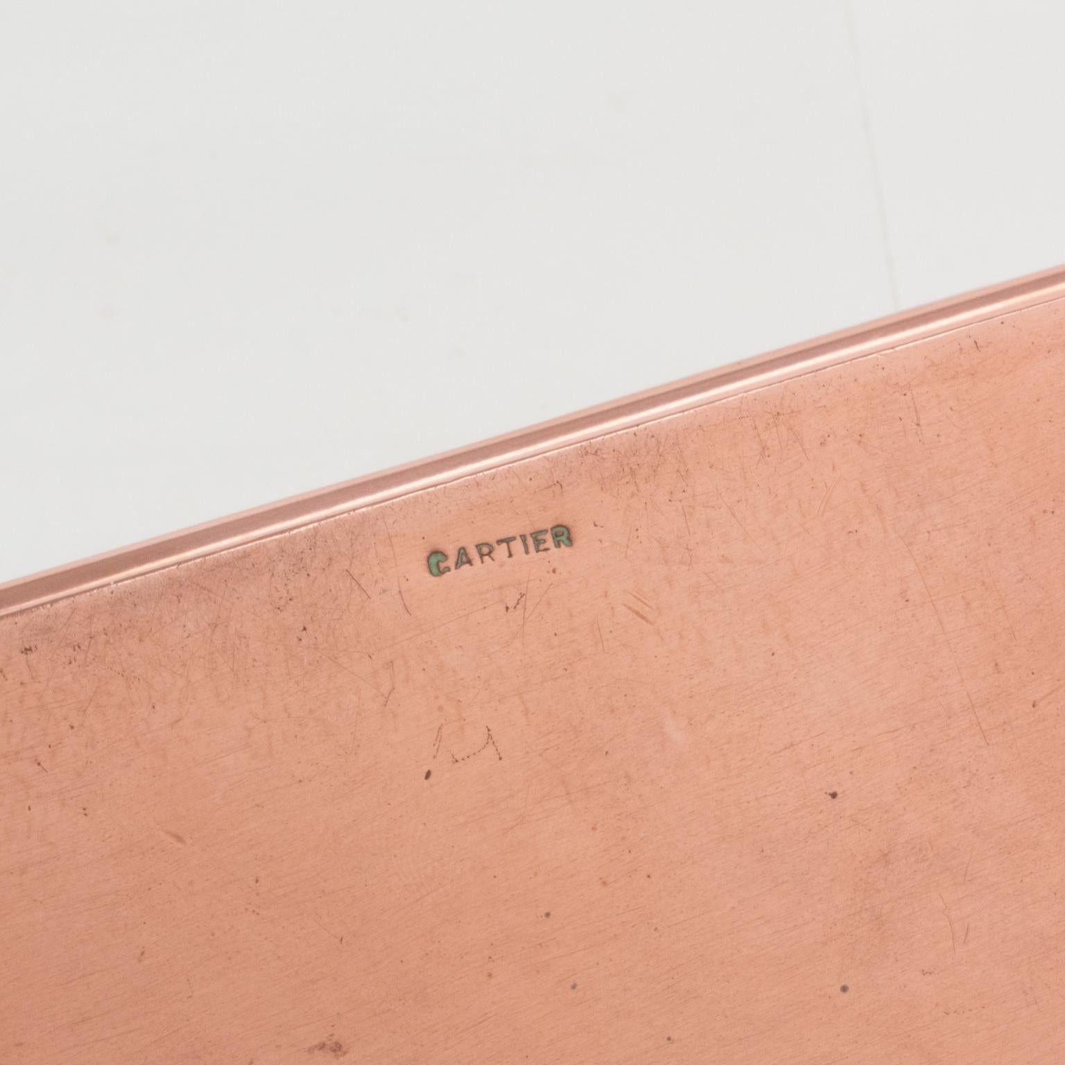 Wood Rare Maison Cartier Modernist Copper Enigma Box For Sale