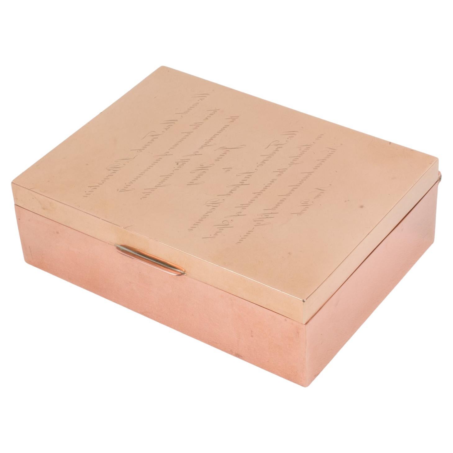 Rara Caja Enigma de Cobre Modernista de la Maison Cartier