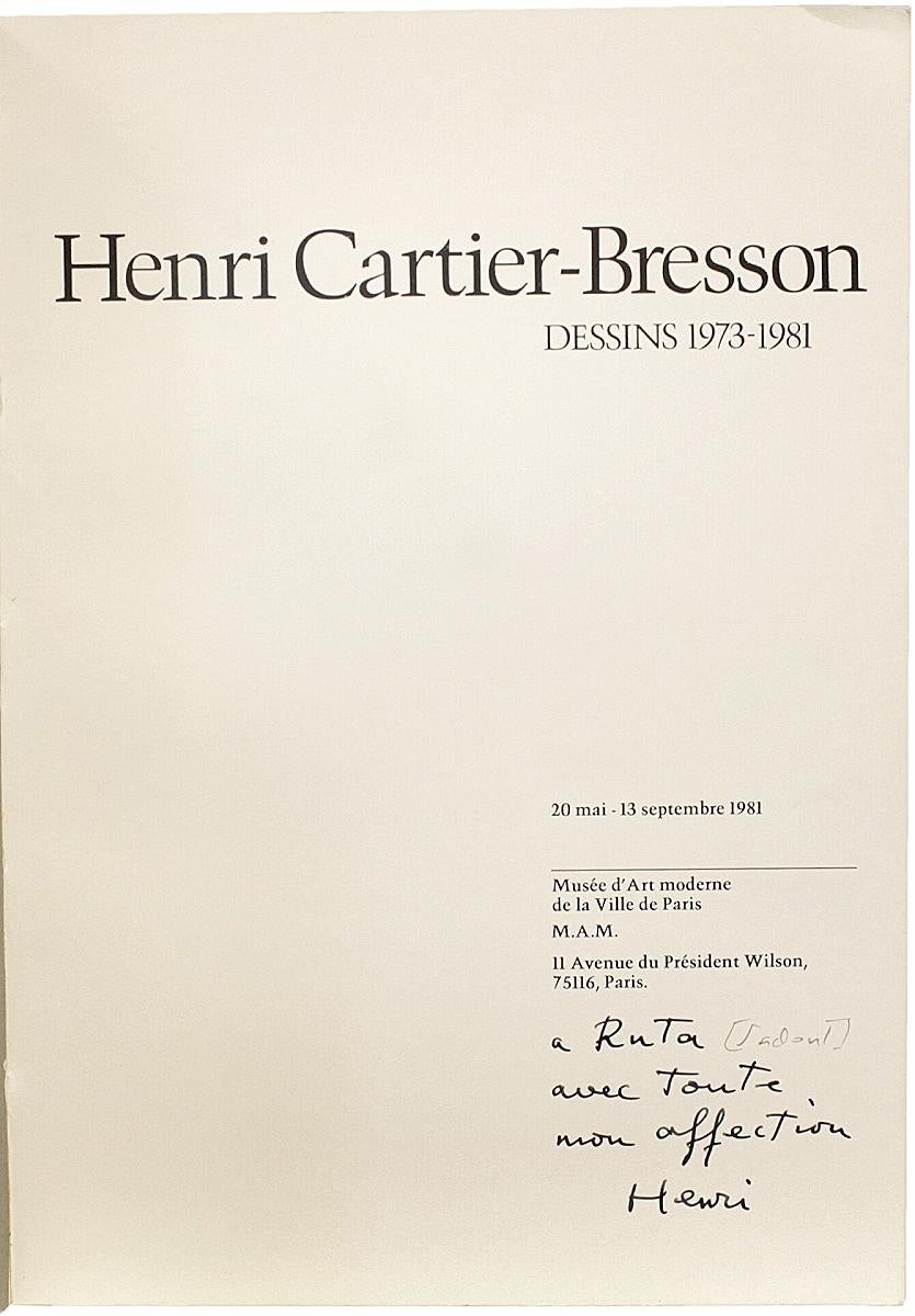 Cartier-Bresson, Henri. Dessins 1973 - 1981, First Edition, Presentation Copy In Good Condition For Sale In Hillsborough, NJ