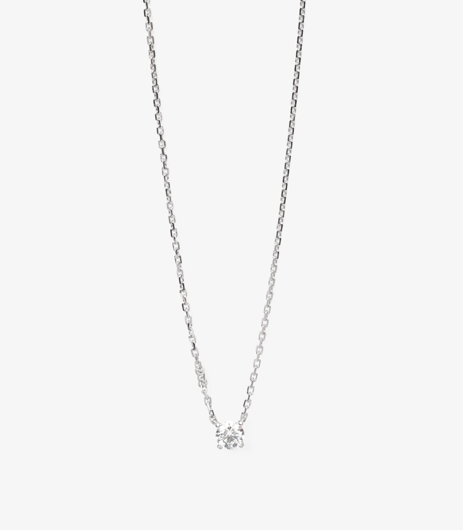 Cartier Brilliant Cut 0.21ct Diamond 18ct White Gold 1895 Necklace

Brand- Cartier
Model- 1895 Diamond Necklace
Product Type- Necklace
Serial Number- LQ****
Age- Circa 2022
Accompanied By- Cartier Box, Certificate, GIA Diamond