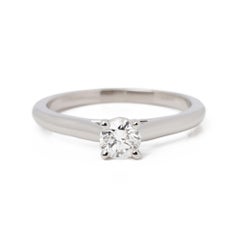 Cartier Brilliant Cut 0.30ct Solitaire Diamond Platinum 1895 Ring