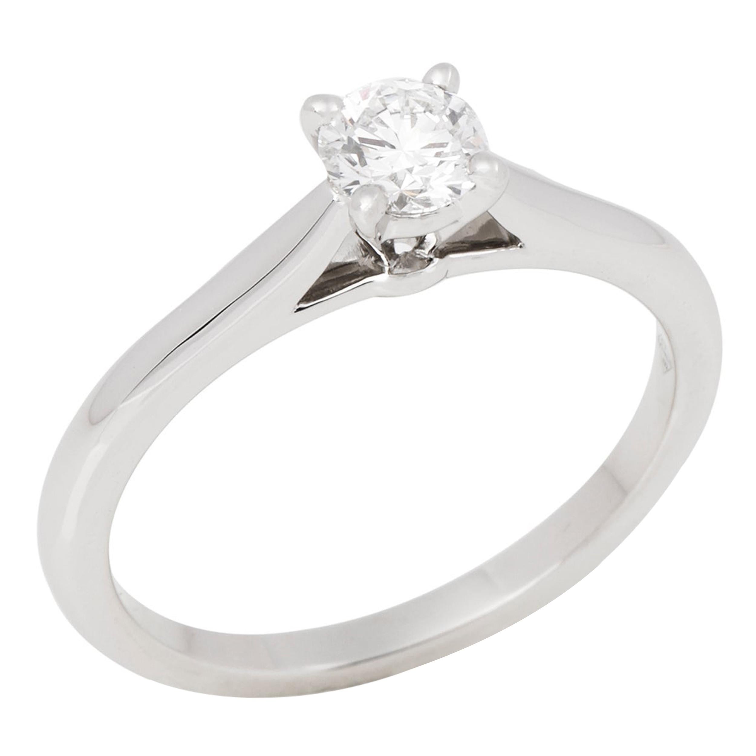 Cartier Brilliant Cut 0.30ct Solitaire Diamond Platinum 1895 Ring
