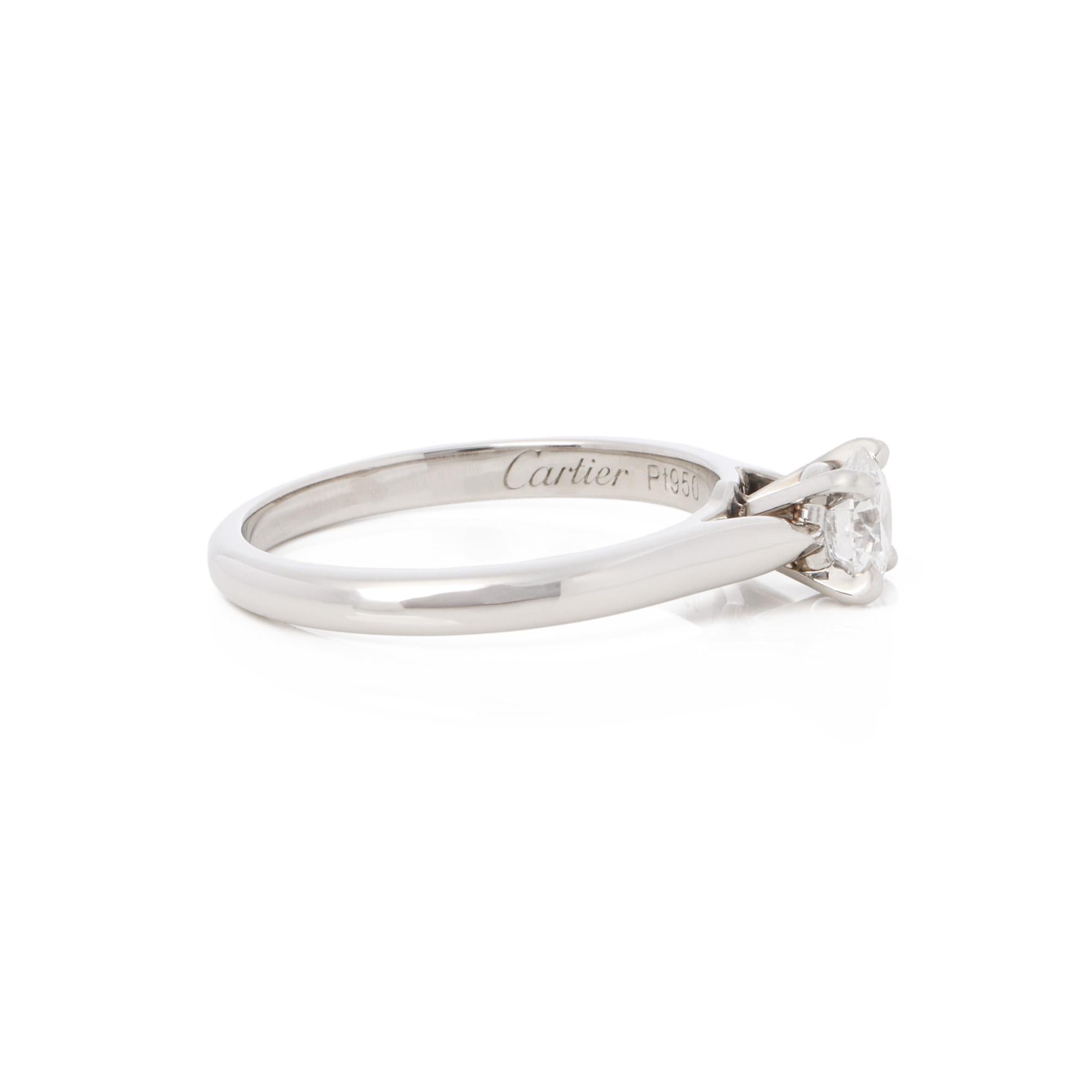 Anello Cartier Brilliante 0,31ct Diamante Solitario Platino 1895 in vendita 1