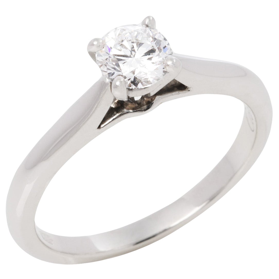 Cartier Brilliant Cut 0.31ct Solitaire Diamond Platinum 1895 Ring