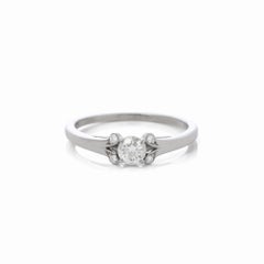 Cartier Brilliant Cut 0.32ct Solitaire Diamond Platinum Ballerine Ring