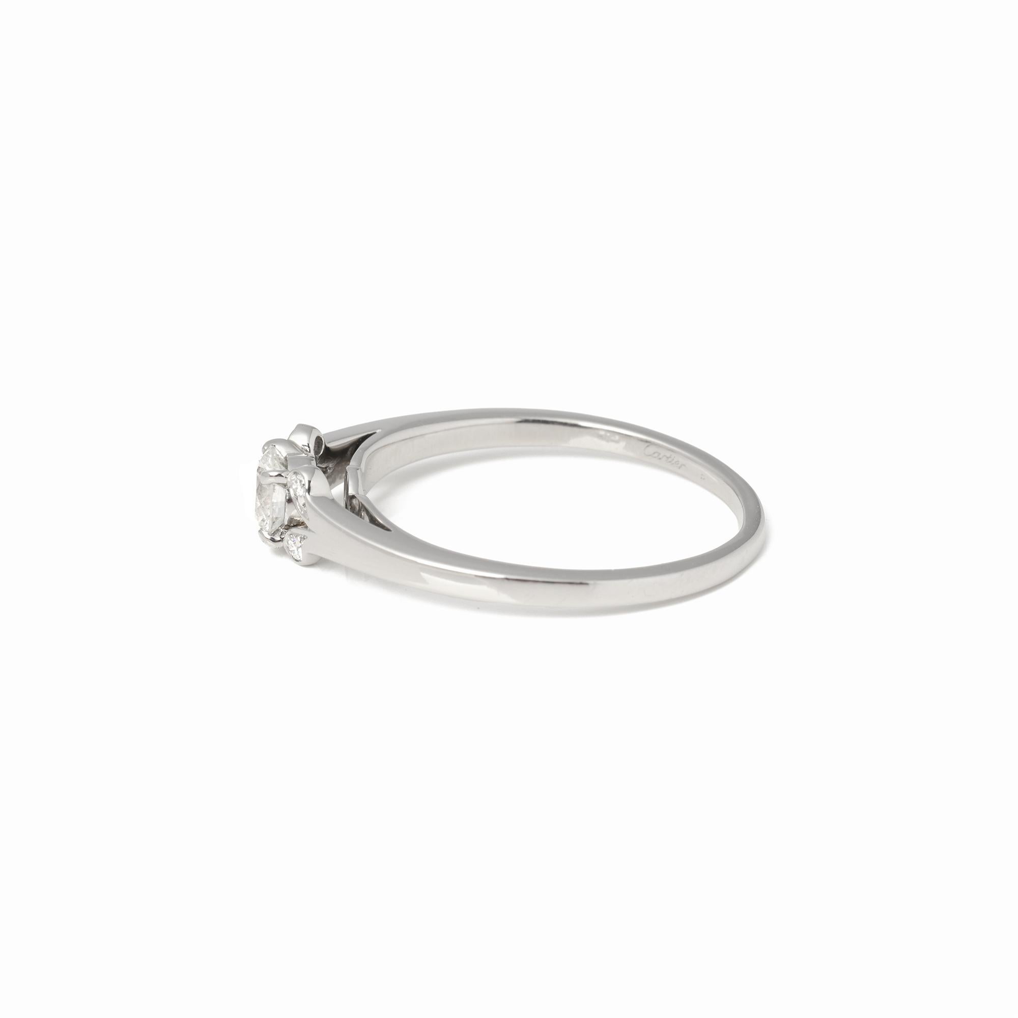 Cartier Brillantschliff 0,32ct Solitär Diamant Platin Ballerine Ring (Zeitgenössisch) im Angebot