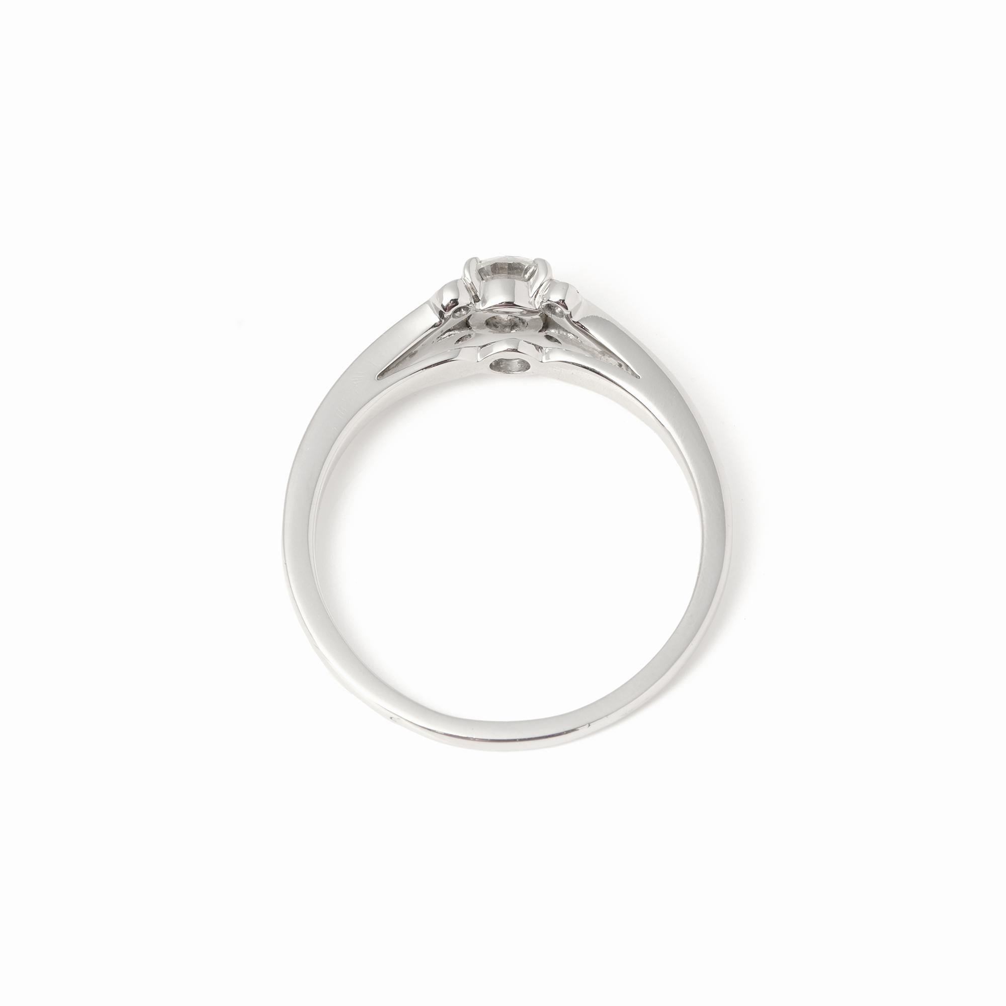 Cartier Brillantschliff 0,32ct Solitär Diamant Platin Ballerine Ring (Rundschliff) im Angebot
