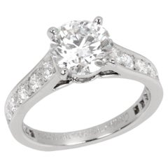 Used Cartier Brilliant Cut 1.67ct Solitaire And Diamond Band Platinum 1895 Ring