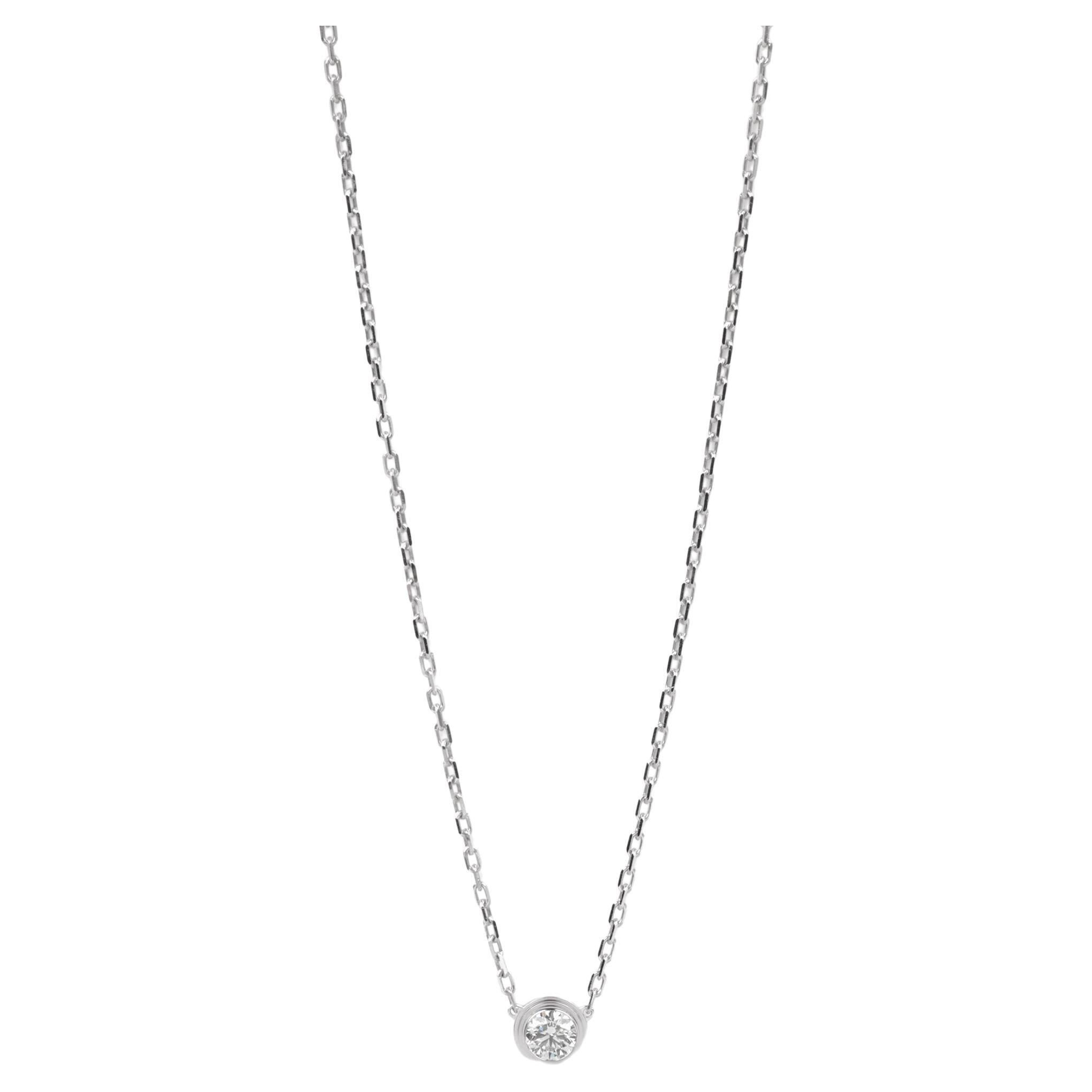Cartier Brilliant Cut Diamond 18ct White Gold D'amour Large Necklace For Sale