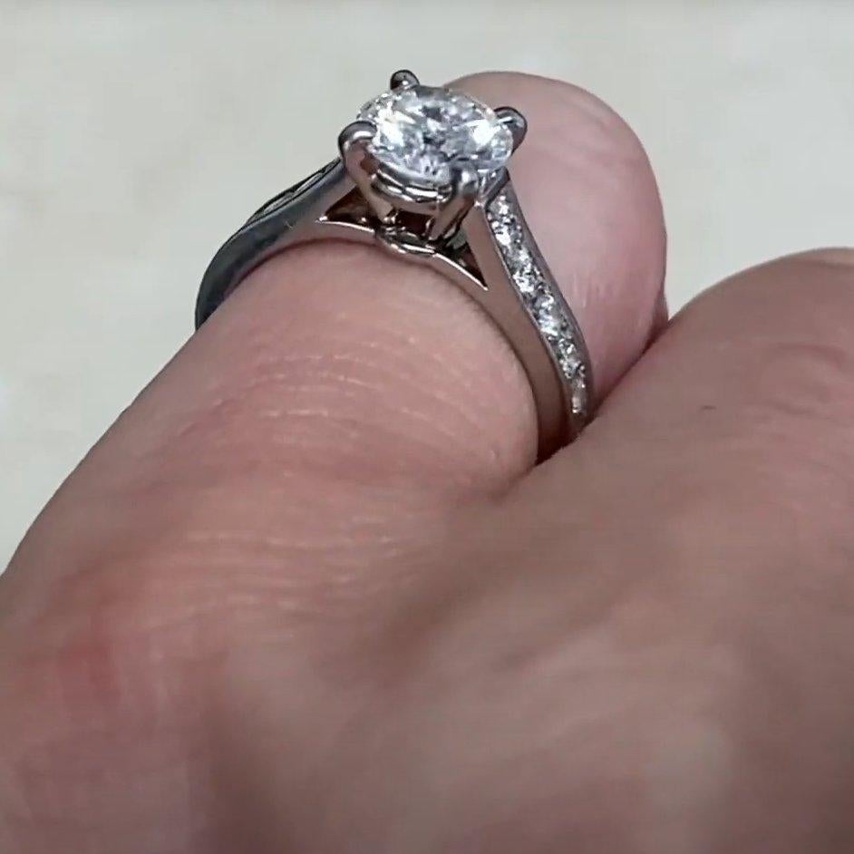 Cartier Diamantring mit Brillantschliff (GIA ca. 1-karätiger), Farbe G, Platin im Angebot 1