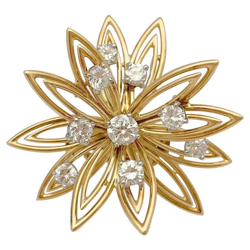 Cartier Sapphire Diamond Flower Brooch For Sale at 1stDibs | cartier ...