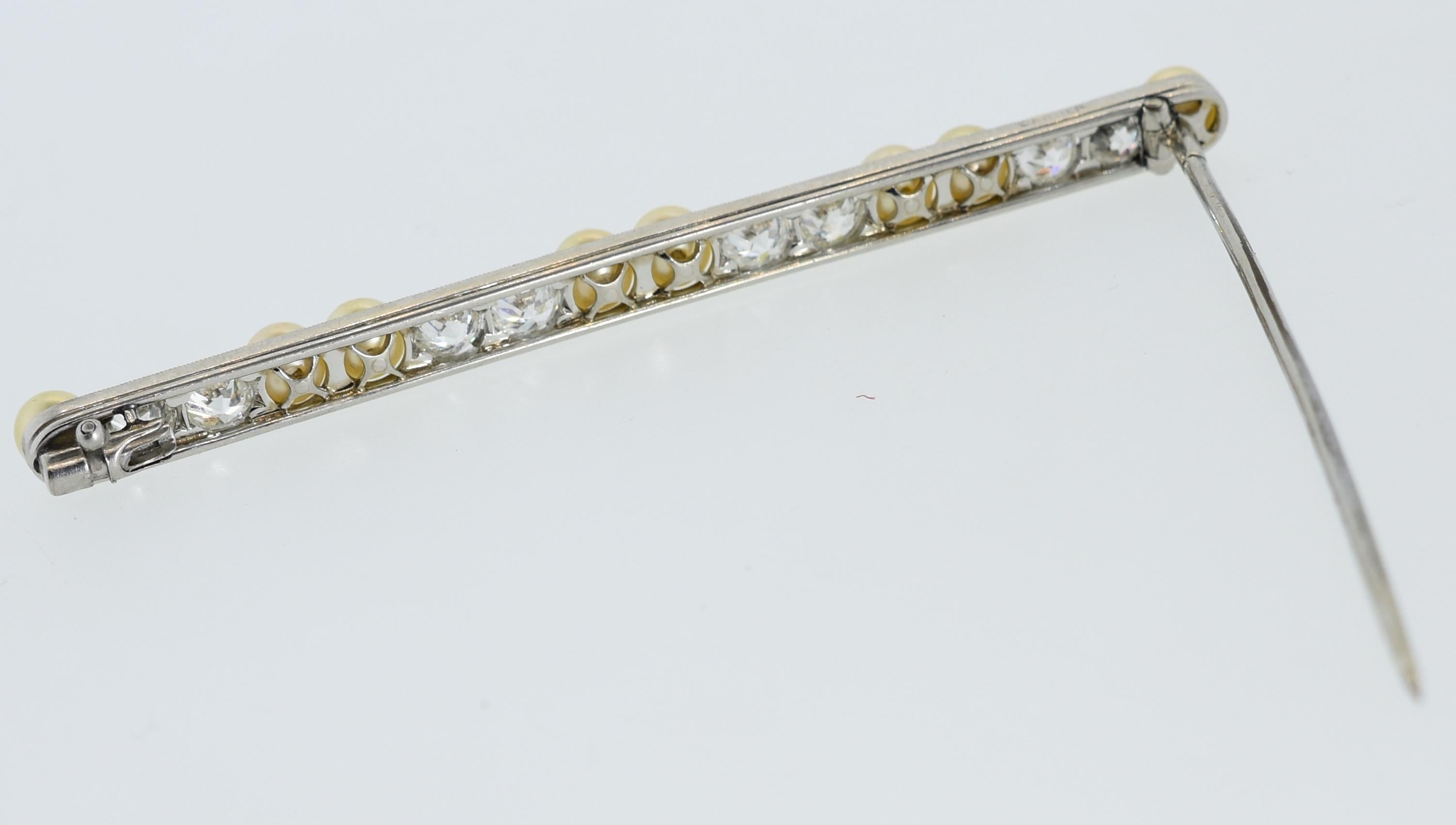 Cartier Brooch with Natural Pearls Diamonds in Platinum, circa 1915 1